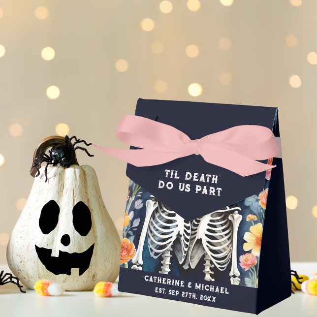 Til Death Do Us Part Skeletons Gothic Wedding Favour Box (Creator Uploaded)