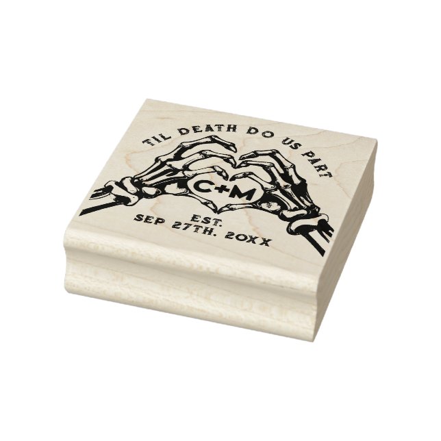 Til Death Do Us Part Skeletons Gothic Wedding Rubber Stamp (Stamp)