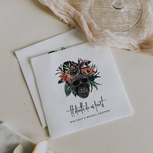 Til Death Do Us Part Skull Halloween Bridal Shower Napkin (Creator Uploaded)