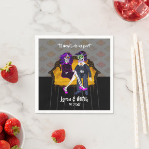 Til Death Do Us Part Sugar Skull Couple Napkin
