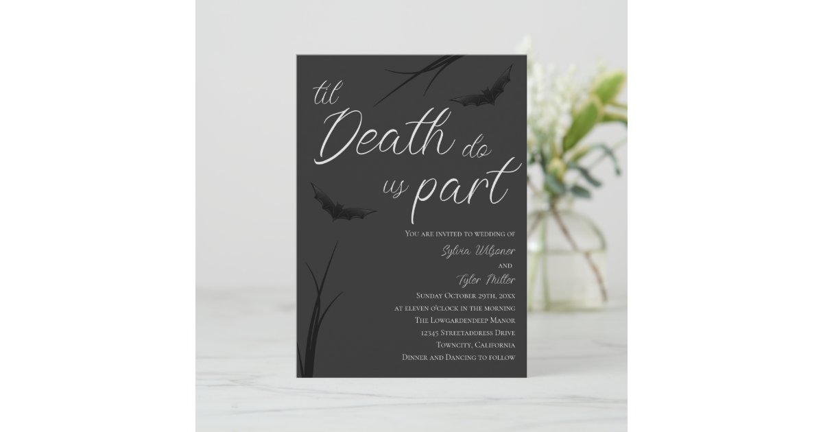 Til Death Do Us Part Wedding Invitation | Zazzle