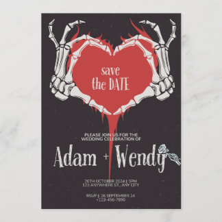Til Death Do Us Part Wedding Invite | Red and Blac