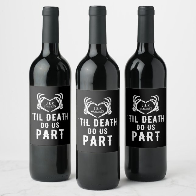 Til Death Do Us Part Wedding Supplies Custom Wine Label (Bottles)