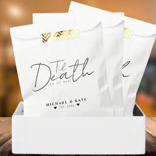 Til Death Do Us Part White Wedding Favour Bags
