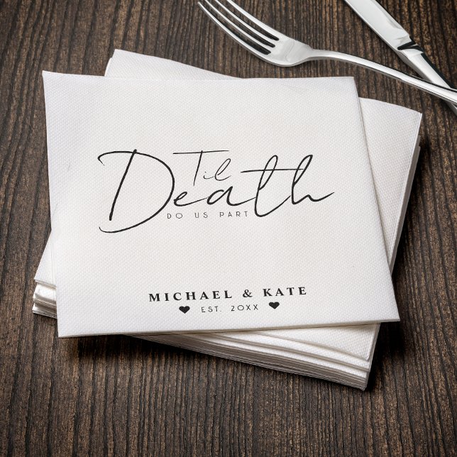 Til Death Do Us Part White Wedding Napkin (Til Death Do Us Part White Wedding Napkins
)