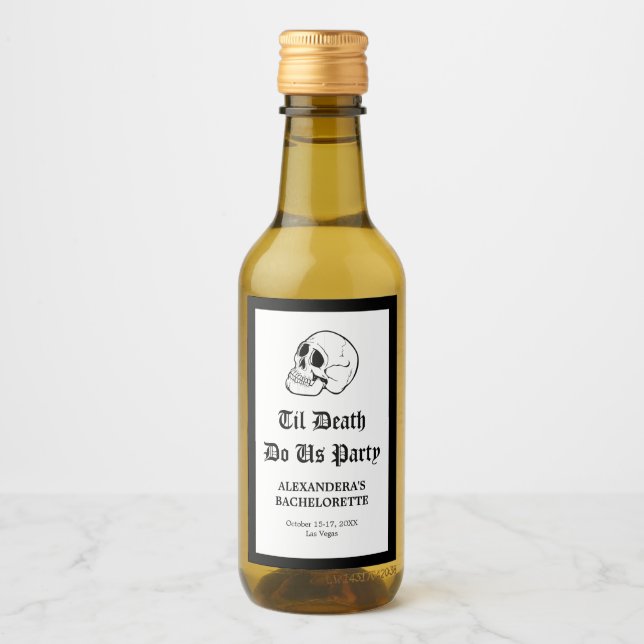 Til Death Do Us Party Bachelorette Champagne Wine Label (Front)