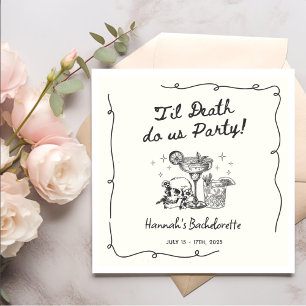 Til Death Do Us Party Bachelorette Cocktail Party Napkin