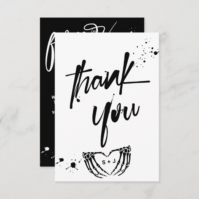 Til Death Do Us Party Grunge Wedding Thank You Card (Front/Back)