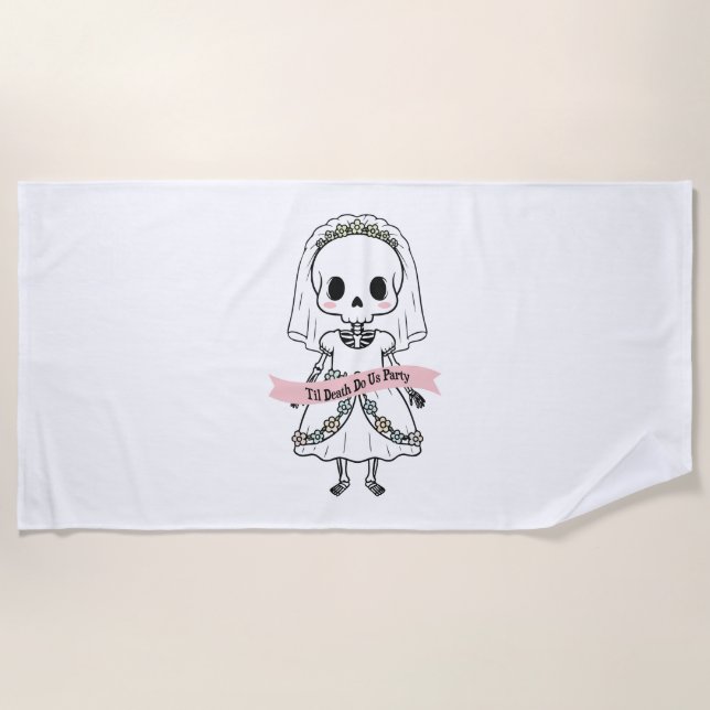 Til Death Do Us Party Halloween Beach Towel (Front)
