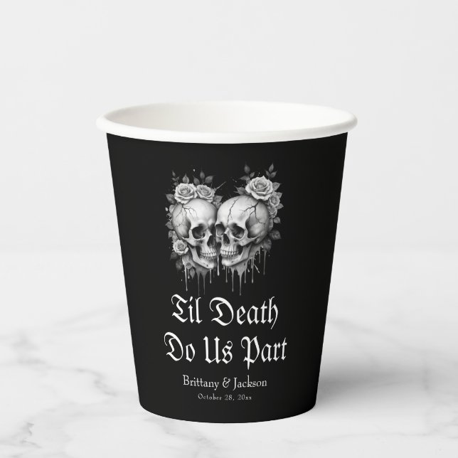 Til Death Do Us Party Halloween Coffee Paper Cups (Front)