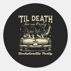 Til Death Do Us Party Halloween D Yellow Classic Round Sticker