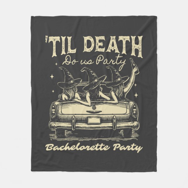 Til Death Do Us Party Halloween D Yellow Fleece Blanket (Front)
