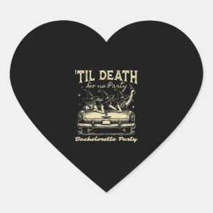Til Death Do Us Party Halloween D Yellow Heart Sticker