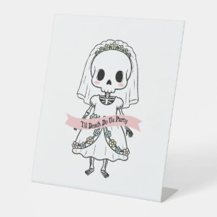 Til Death Do Us Party Halloween Pedestal Sign