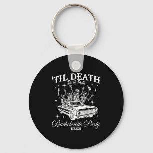 Til Death Do Us Party Retro Halloween Bachelorette Key Ring