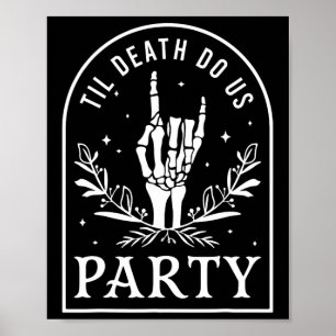 Til Death Do Us Party Retro Halloween Bachelorette Poster