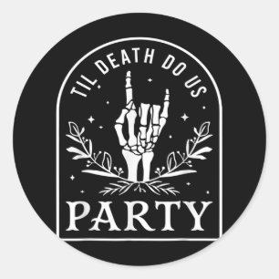 Til Death Do Us Party Retro Halloween Bychelorette Classic Round Sticker