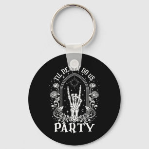 Til Death Do Us Party Retro Halloween Chelorette M Key Ring