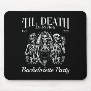 Til Death Do Us Party Retro Skeleton Bachelorette  Mouse Mat