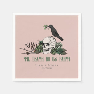 Til Death Goth Irish Skull Bridal Shower Party Napkin