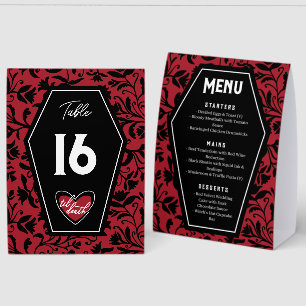 Til Death Goth Wedding Menu & Table Number