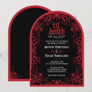 Til Death Gothic Arch Wedding Invitation