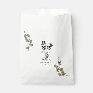 Til Death Gothic Heart Floral Skulls Wedding Favour Bags