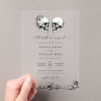 Til Death Gothic Skull Dark Black Floral Wedding