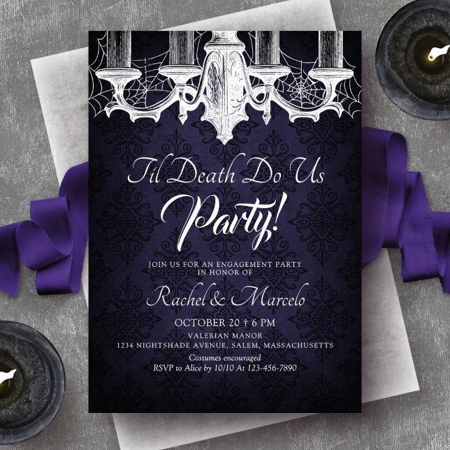 Til Death Halloween Gothic Engagement Party Invitation (Creator Uploaded)