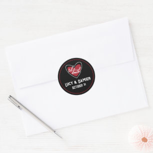 Til Death Heart Names Goth Wedding Classic Round Sticker