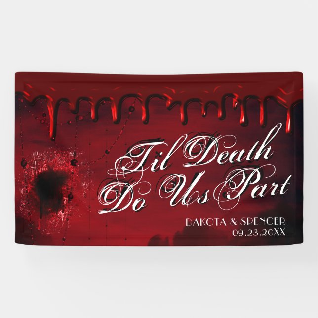 Til Death Parts Us | Black and Red Murder Mystery Banner (Horizontal)