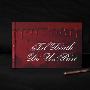 Til Death Parts Us   Black and Red Murder Mystery Guest Book