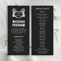 Til Death Skeleton Black Long Wedding Program