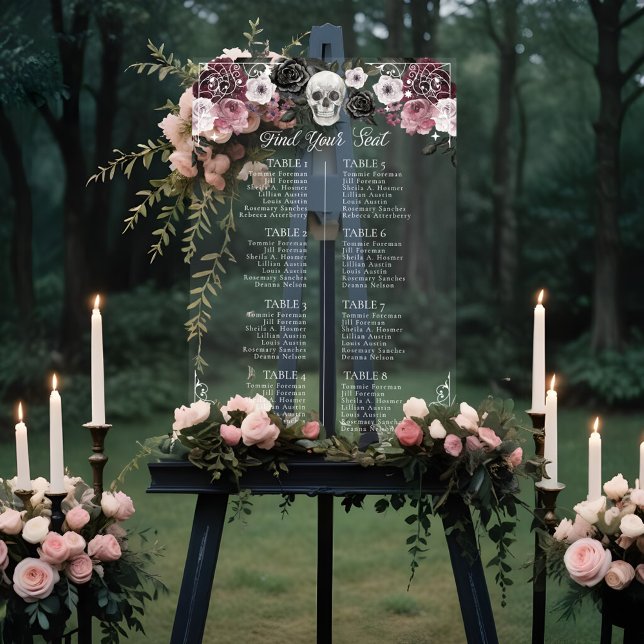 Til Death Skeleton Gothic Wedding Seating Chart (Til Death Skeleton Gothic Wedding Seating Chart)