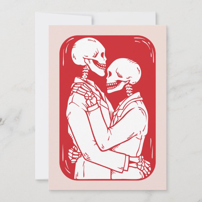 Til Death Skeleton Happy Valentine's Day  Holiday Card (Front)
