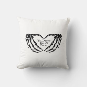 Til Death Skeleton Heart Hands Gothic Mood Cushion