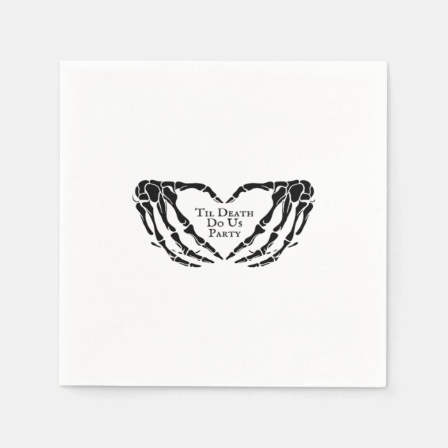 Til Death - Skeleton Heart Hands  Napkin (Front)