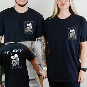 Til Death Skeleton Lovers Tarot Card Goth Wedding T-Shirt