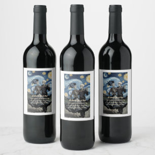 Til Death Skeleton Van Gogh Gothic Wedding Favour Wine Label