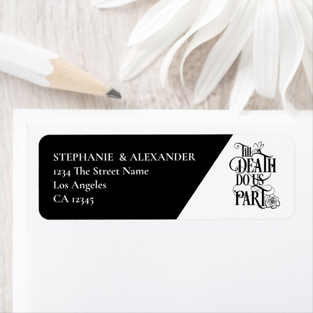 Til Death Us Do Part Gothic Return Address Wedding (Insitu)