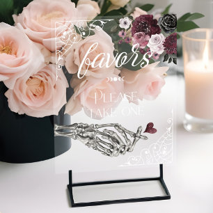 Til Death Watercolor Skeleton Hand Favours Poster
