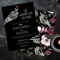 Til Death Watercolor Skeleton Hands Gothic Wedding
