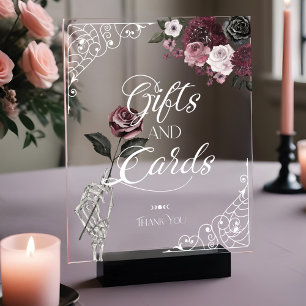 Til Death Watercolor Skeleton Rose Gifts & Cards Acrylic Sign
