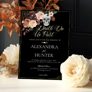 Til Death Watercolor Skull Autumn Gothic Wedding