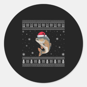 Tilaa Fish Lovers Men Women Santa Ugly Xmas Sweate Classic Round Sticker