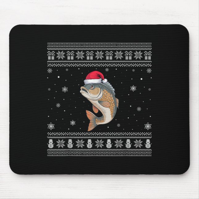 Tilaa Fish Lovers Men Women Santa Ugly Xmas Sweate Mouse Mat (Front)