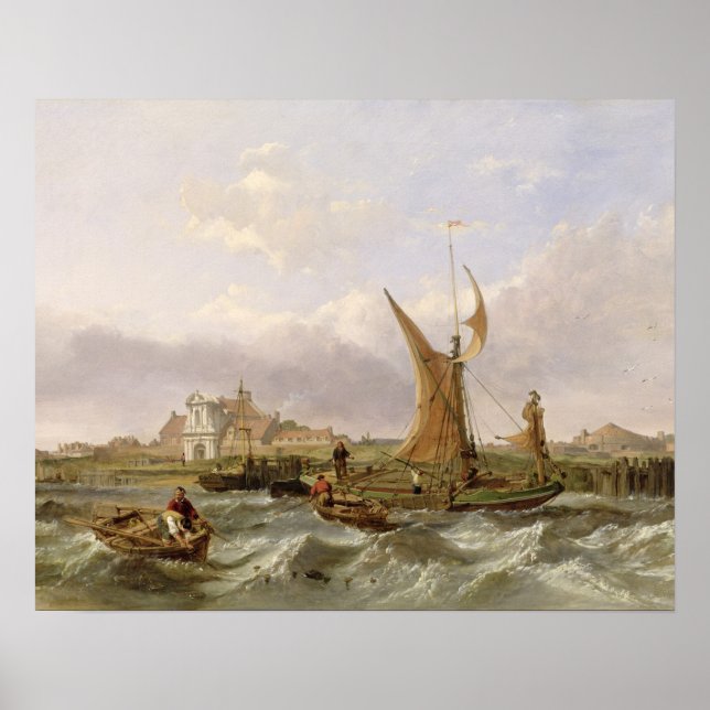 Tilbury Fort - Wind Against the Tide, 1853 (oil on Poster (Front)