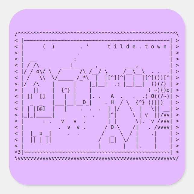 tilde.town ascii art sticker (Front)