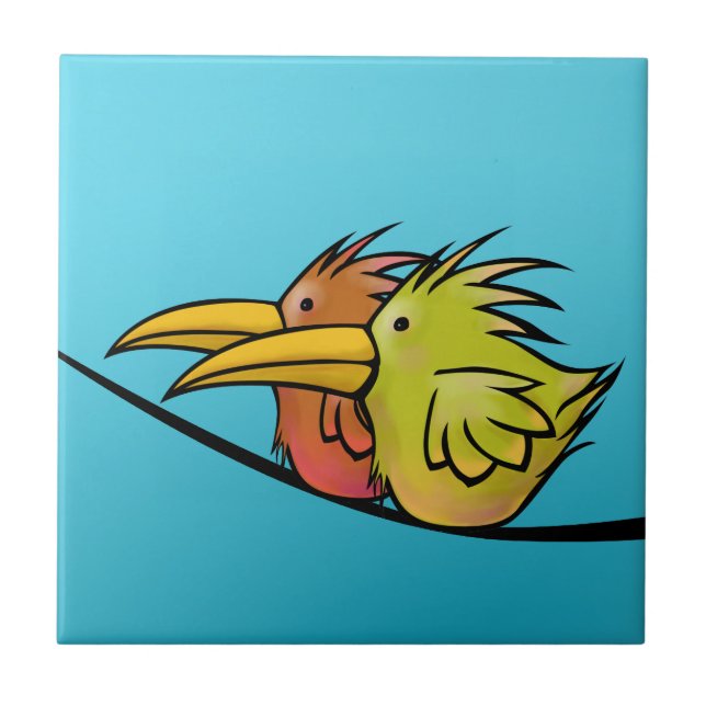 Tile, 2 Birds on a Wire Tile (Front)