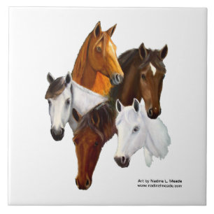 Tile, 5 Horse Heads Tile